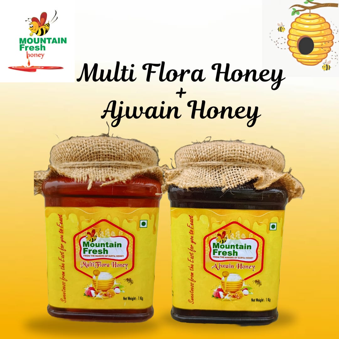 Multi Flora Honey1kg+Ajwain Honey 1Kg